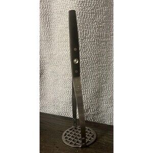 Vintage Flint Arrowhead Potato Masher Stainless Steel Center Hole Gray Handle